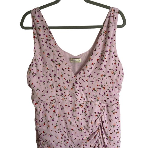 Nicholas Floral Silk Dress Drape Front Ruched Asymmetrical Gala Formal Size 14 - Picture 7 of 14